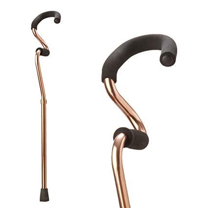 StrongArm Comfort Cane   Lightweight Adjustable Walking Cane   Stabilizes Wrist & Provides Extra Support & Stability   Ergonomic Hand & Forearm Grip   Bronze