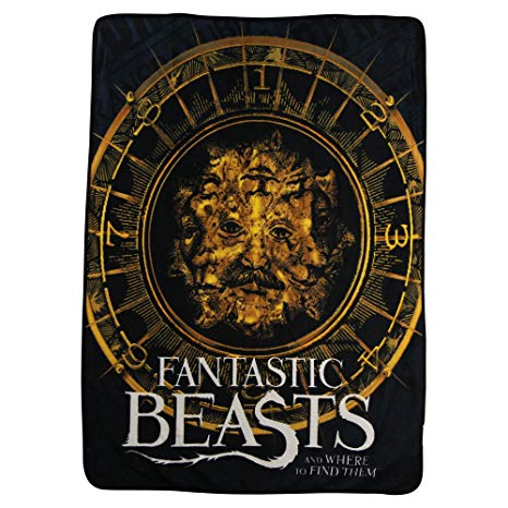 Northwest Kid's Colorful Character Micro Raschel Throw Blanket 46" x 60" (Fantastic Beasts)