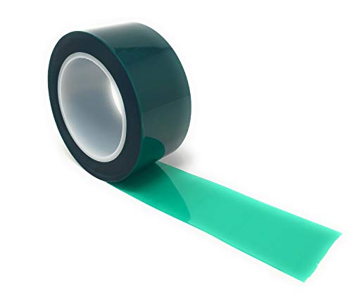 APT, (2'' X 72 Yds, Green), 2 Mil Polyester Tape with Silicone Adhesive, PET Tape,Mylar tape, high Temperature Tape, 3.5 mil Thickness, Powder Coating, E-Coating, Anodizing, high temp masking.(2 inch)