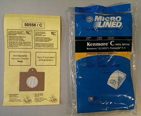 20 Kenmore Style C & Style Q 5055 50557 50558 Micro Lined Canister Vacuum Bags. Also Fits Panasonic C-5, C-18 by DVC