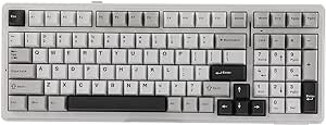 EPOMAKER x Aula F99 Wireless Mechanical Keyboard, Hot Swappable Gasket Custom Gaming Keyboard with Five-Layer Padding, Bluetooth/2.4GHz/USB-C, 8000mAh Battery (White Grey, Graywood V3 Switch)