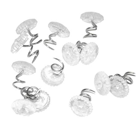 Attmu 100 Pcs Clear Heads Twist Pins for Upholstery, Slipcovers and Bedskirts, 0.5 Inches Bedskirt Pins