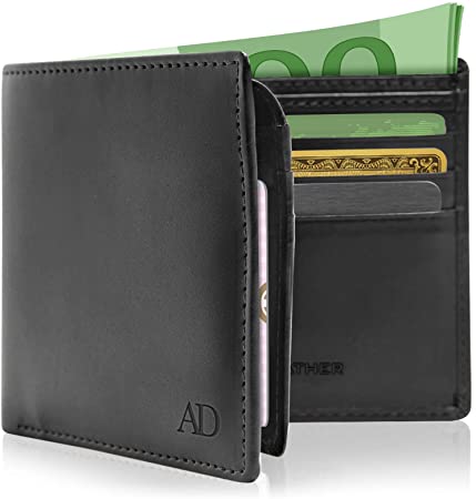 Vegan Leather Bifold Wallets for Men - Cruelty Free Non Leather Mens Wallet with ID Window RFID Gifts for Him