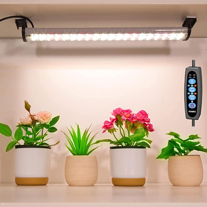 DOMMIA LED Grow Lights, IP54 Plant Grow Lights Indoor, Dimmable Full Spectrum Plant Light, Under Cabinet Plant Light Strip with 6/10/12H Timer, Sunlight Plant Lights for Indoor Growing, Plant Stand