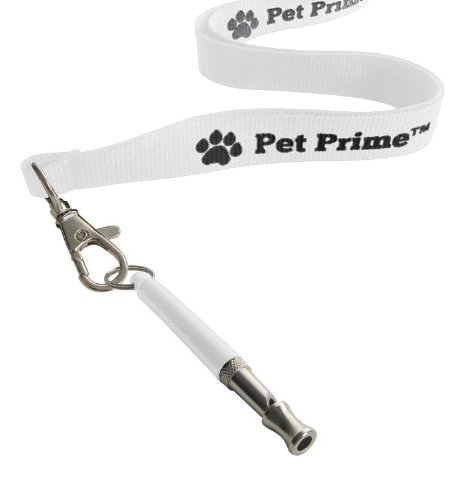 Dog Whistle to Stop Barking by Pet Prime - FREE Lanyard Strap & Dog Whistle Guide eBook - Complete Set for Repellent, Obedience and Training Aid - Lifetime Warranty [White]