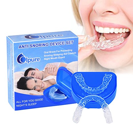 Colpure Snoring Mouthpiece-Mouth Guard for Grinding Teeth Snoring Solution Dental Mouth Guard, Protects from Bruxism, TMJ & Teeth Clenching,Comfort Dental Guards-Healthy & Soft Material