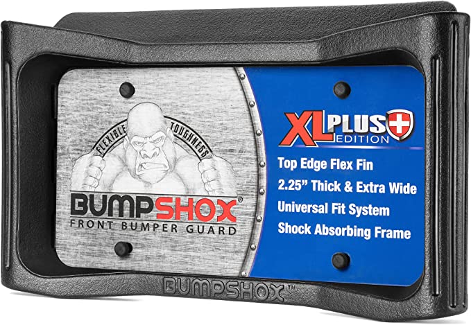 Bumpshox XL Plus ( ) Front Car Bumper Protection, Ultimate Front Bumper Guard. Front Bumper Protection License Plate Frame. Tougher Than Steel !