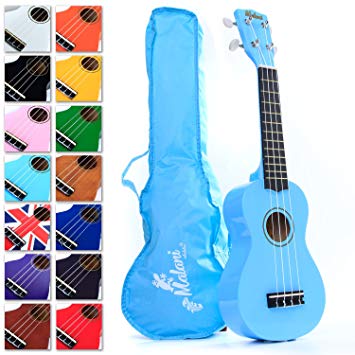 Best Light Blue Soprano Ukulele with Bag, Great Fun for Adult Beginners and Children LOVE Ukuleles (the #1 Music Instrument) with FREE eBook and 'String Stretching' Guide to Get You Enjoying the Uke FAST!