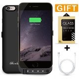 BoxLegend iPhone 6 6s Battery Case 3000mAh Polymer Battery 25hrs Fast Recharge Rate BlackWhiteRose Gold battery Charger Charging Case Battery Pack Charger Case
