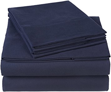 Pinzon Organic Cotton Sheet Set - King, Navy Blue