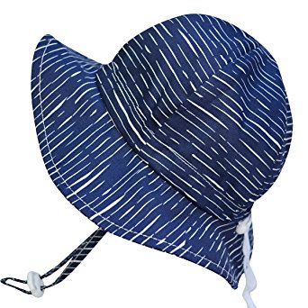 Baby Toddler Kids Sun Hat with Chin Strap, Drawstring Adjust Head Size, Breathable 50  UPF Cotton