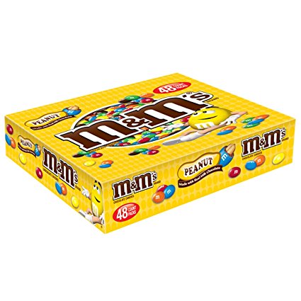 M&M'S Peanut Chocolate Candy Singles Size Pouches 1.74-Ounce Pouch 48-Count Box