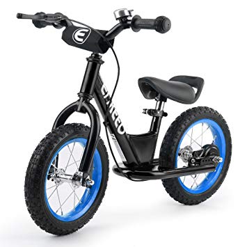 ENKEEO 14 12 inches Sport Balance Bike No Pedal Control Walking Bicycle Transitional Cycling Training Rubber Tires, Adjustable Seat Upholstered Handlebars Kids Toddlers