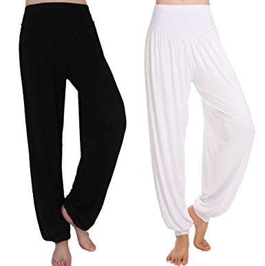 Urban CoCo Womens' Solid Color Soft Elastic Waistband Fitness Yoga Harem Pants