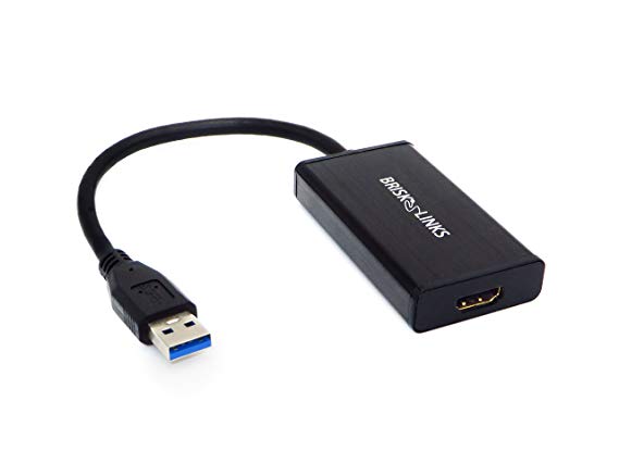 Brisk Links USB 3.0 to HDMI Converter Adapter 1080P HD Display with Audio Support Multi Monitor Adapter - Includes Bonus High Speed HDMI Cable - Compatible with Mac (Not Compatible with Linux)