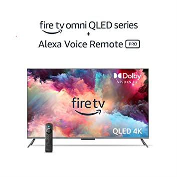 Amazon Fire TV 65" Omni QLED Series 4K UHD smart TV with Alexa Voice Remote Pro