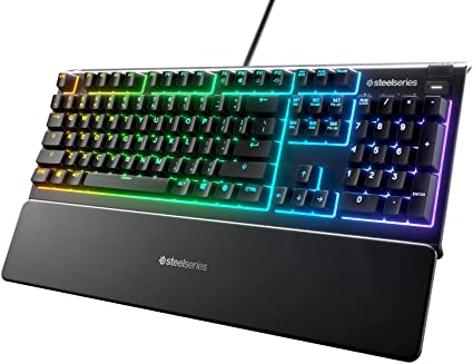 SteelSeries Apex 3 - RGB Gaming Keyboard - 10-Zone RGB Illumination - Premium Magnetic Wrist Rest - English Qwerty Layout PC