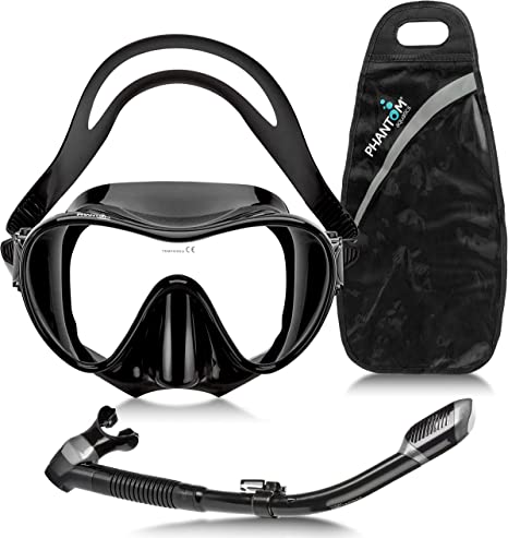 Rapido Boutique Collection Active Frameless Snorkel Mask Dry Snorkel Set, Scuba Snorkeling Set Combo Kit