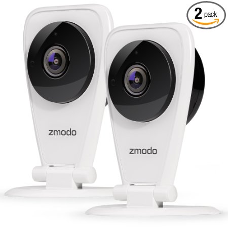 Zmodo EZCam 720p HD WiFi Wireless Security Surveillance IP Camera System with Night Vision and Two Way Audio (2 Pack)