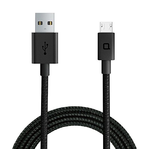 nonda ZUS Super Duty USB A to Micro USB Cable [4ft/1.2m, 180-degree] Reinforced with Highly Durable Aramid Fiber, charger & data sync, for Android Smartphones only, Samsung, Nexus, LG, Kindle, Black