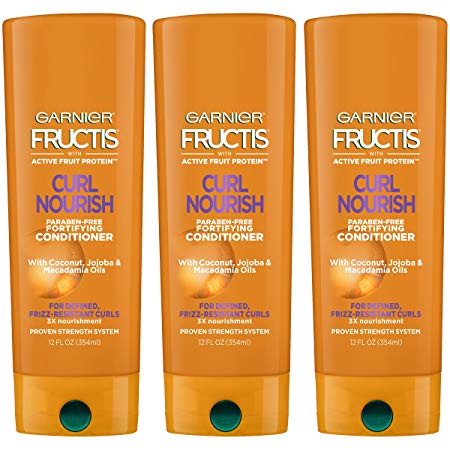 Garnier Hair Care Fructis Triple Nutrition Curl Nourish Conditioner, 12 Fluid Ounce (Packaging May Vary), 3 Count