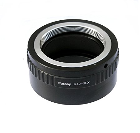Fotasy NA42 Copper Adjustable M42 42mm Screw Lens to Sony NEX E-Mount Camera Mount Adapter (Black)