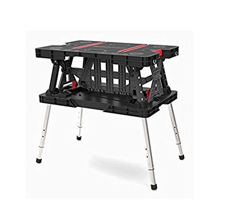 Keter Folding Work Table/Bench - 700-Lb. Capacity with Extendable Legs