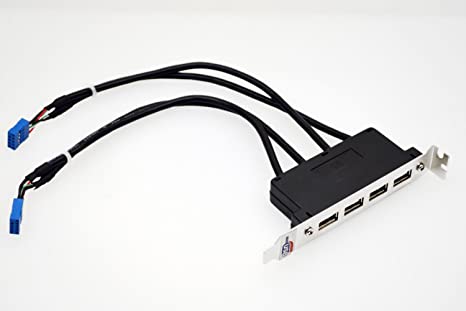 USB 2.0 4-Port PCI Bracket to Dual USB Headers