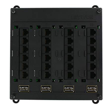 Leviton 476TM-524 Twist and Mount Patch Panel with 24 CAT 5e Ports