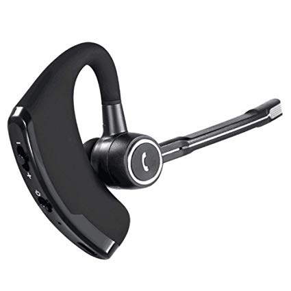 Bluetooth Headset, Wireless Headset Ear Hooks,HD Stereo Earbuds Earphones with Dual Noise Cancellation Mic, Ultralight Earpiece for Driving/Business/Workout/Office,Support iPhone/Android