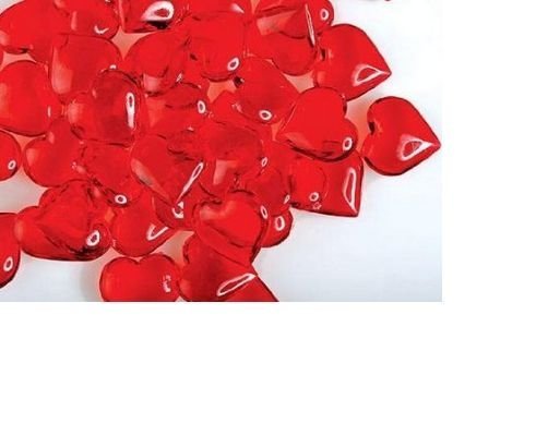 Translucent Red Acrylic Hearts for Vase Fillers Table Scatter Decoration