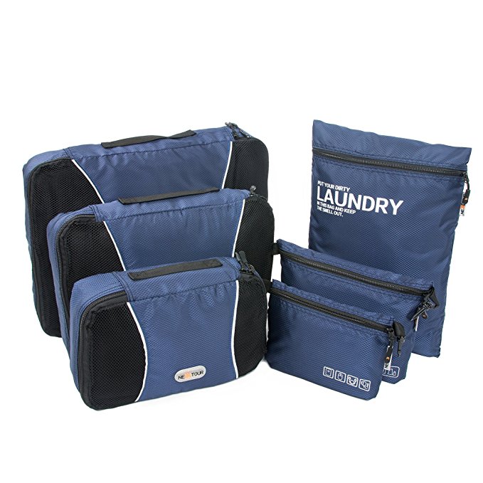NEXTOUR Packing Cubes Plus Laundry-Toiletry-Digital Organizer Bags 6 Set