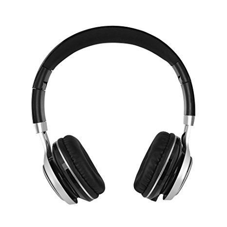 YHhao Over-Ear Headphone, Foldable Headphone with Microphone Mic and Volume Control for iPhone, iPad, iPod, Android Smartphones, PC, Laptop, Mac, Tablet, Over-Ear Headset for Music Gaming (Deep-black)