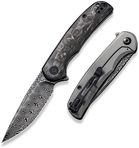 CIVIVI NOx Frame Lock Pocket Knife, Flipper Folding Knife with 2.97" Damascus Blade, Reversible Pocket Clip for EDC C2110DS-1