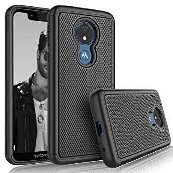 Moto G7 Play Case, T-Mobile Revvlry/Moto G7 Optimo (XT1952DL) Sturdy Case, Tekcoo [Tmajor] Shock Absorbing [Black] Rubber Silicone Plastic Scratch Resistant Bumper Grip Cute Hard Phone Cases Cover