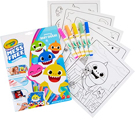 Crayola Color Wonder Baby Shark Coloring Pages, Mess Free Coloring, Gift for Kids, Age 3, 4, 5, 6