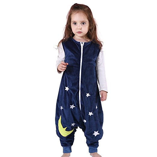 MICHLEY Baby Girl Boy Sleepsack Flannel Wearable Blanket,Lightweight Sleeveless Sleeping Bag With Feet 1-5T