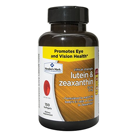 Member's Mark Lutein 25 mg and Zeaxanthin 5 mg, 150 Softgels