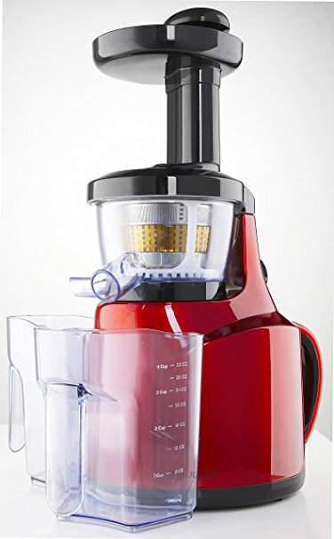 Enpee Slow Juicer That Extracts the Most Juice and Less Pulp, Red