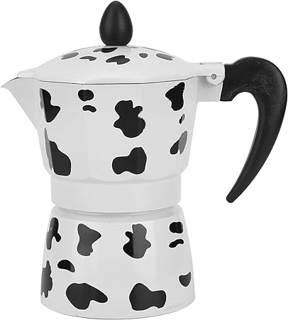 Dpofirs Aluminium Coffee Pot - Coffee Maker - Milk Cow Color Moka Pot - for Home,Office Coffee(3 cups milk cow color 150ML)