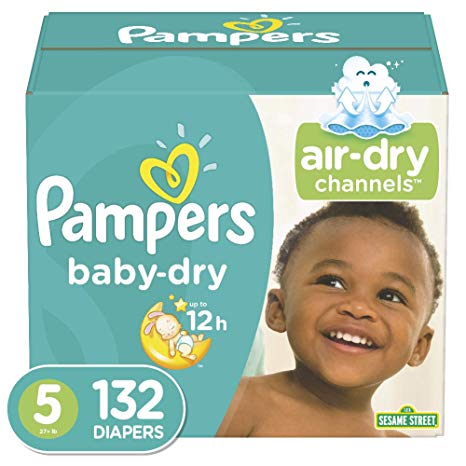 Diapers Size 5, 132 Count - Pampers Baby Dry Disposable Baby Diapers, Enormous Pack