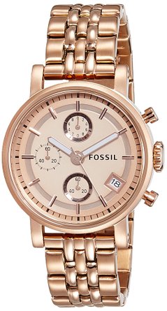 Fossil Women's ES3380 The Original Boyfriend Rose Gold-Tone Chronograph Watch