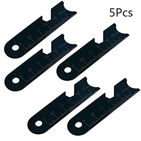 Wakaka 5Pcs Striker Scraper-Work As Concave Serrated End, Hex Wrench,Bottle Opener and Ruler.Use With Ferro Rod Made of Carbon Steel