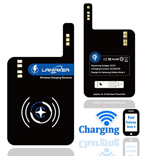 Note 4 Qi Receiver LANIAKEA NEW Design Built-in Qi Wireless Charging Receiver for Samsung Galaxy Note 4 Make Note4 be Universal Wireless Charged by Qi Charger Anywhere like Starbucks  McDonalds