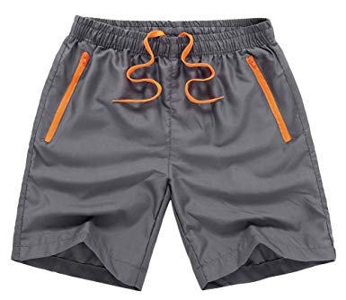 MADHERO Men Swim Trunks with Zipper Pockets Quick Dry Bathing Suits Mesh Lining