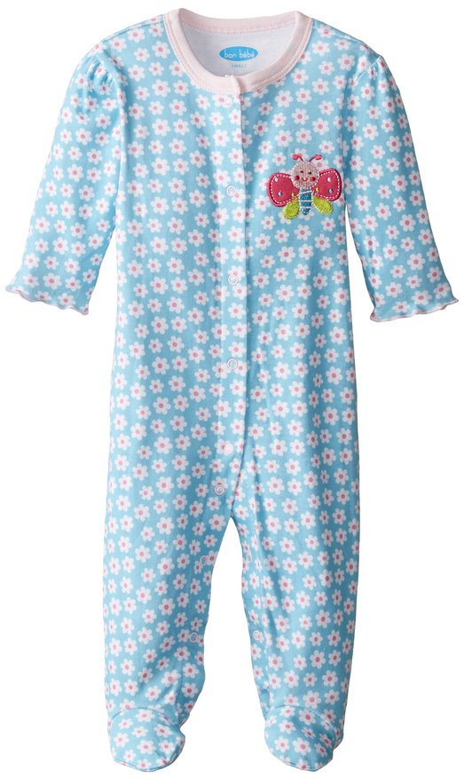 Bon Bebe Baby Girls' Footed Velour Coverall