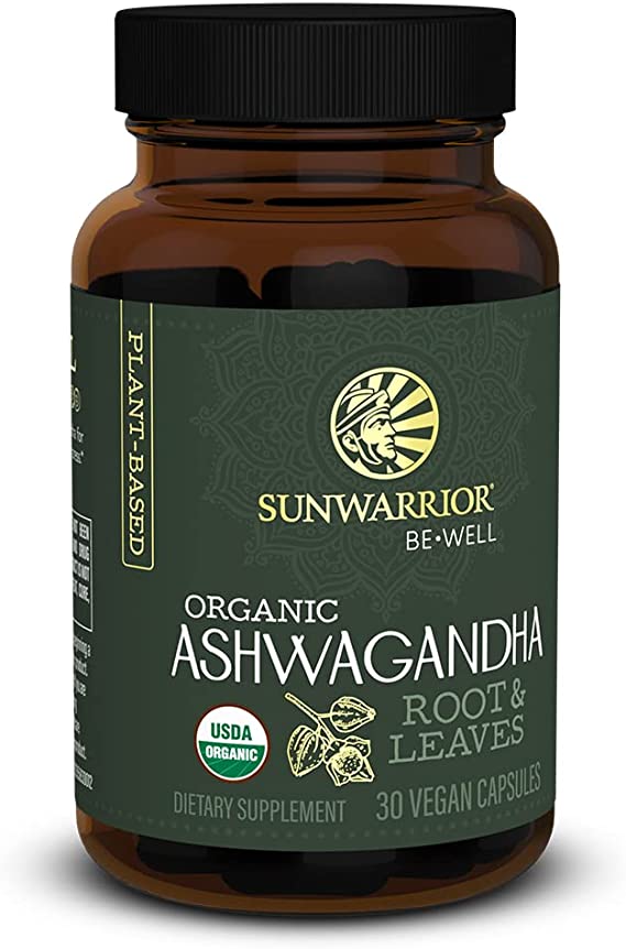 Sunwarrior Ashwagandha with Organic Black Pepper | Sleep Aid Stress Relief Immune Support Promote Calm & Relaxation Gluten Free Dairy Free Non GMO Keto Raw Organic | Be Well Ashwagandha 30 Capsules