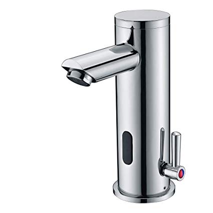 Fyeer Automatic Sensor Faucet, Electronic Touchless Bathroom Faucet,Motion Activated Hands-Free Vessel Sink Tap, Single Handle Easy Installation,Chrome