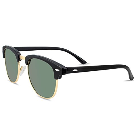 LIVHO G |Semi Rimless Polarized Sunglasses Women Men Retro Brand Sun Glasses