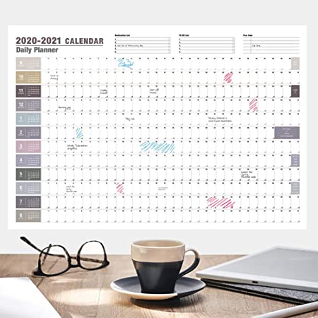 2020-2021 Wall Planner, Wall-Mounted Large Calendar for Office Planners and Teachers from September 2020 to August 2021, Weekly Planner, Calendar Family Planner.